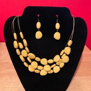 Yellow Necklace and earrings set